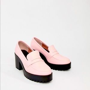 ASOS Light Pink Platform Moccasins, NEW